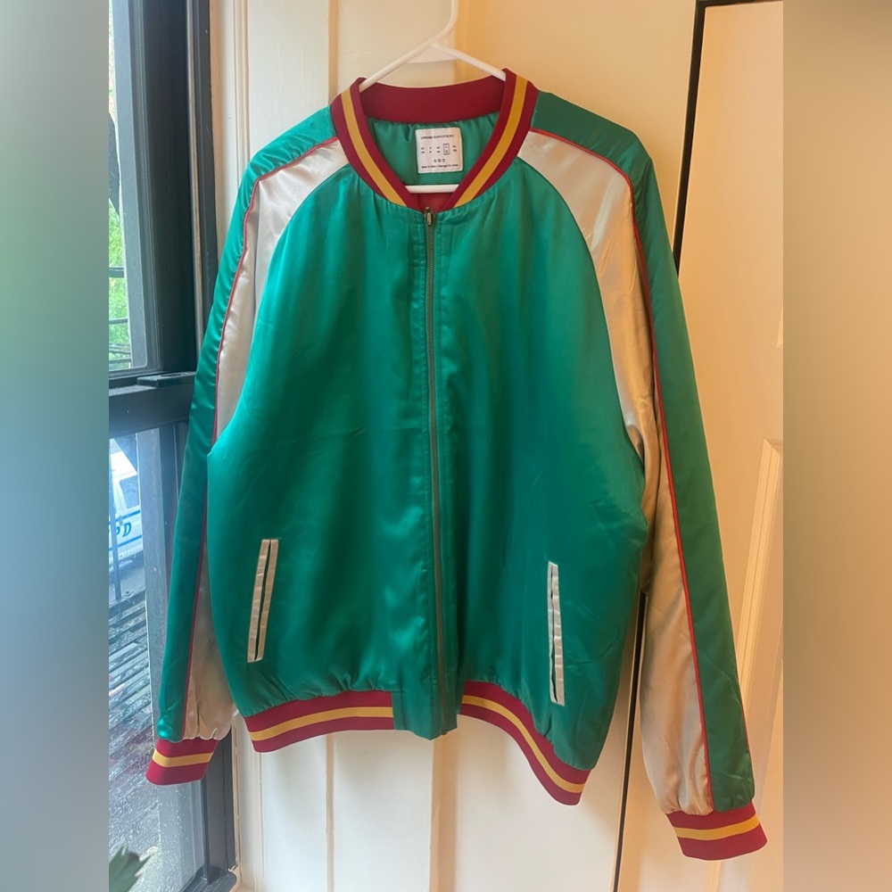 Urban Outfitters Chainstitch Satin Bomber Jacket